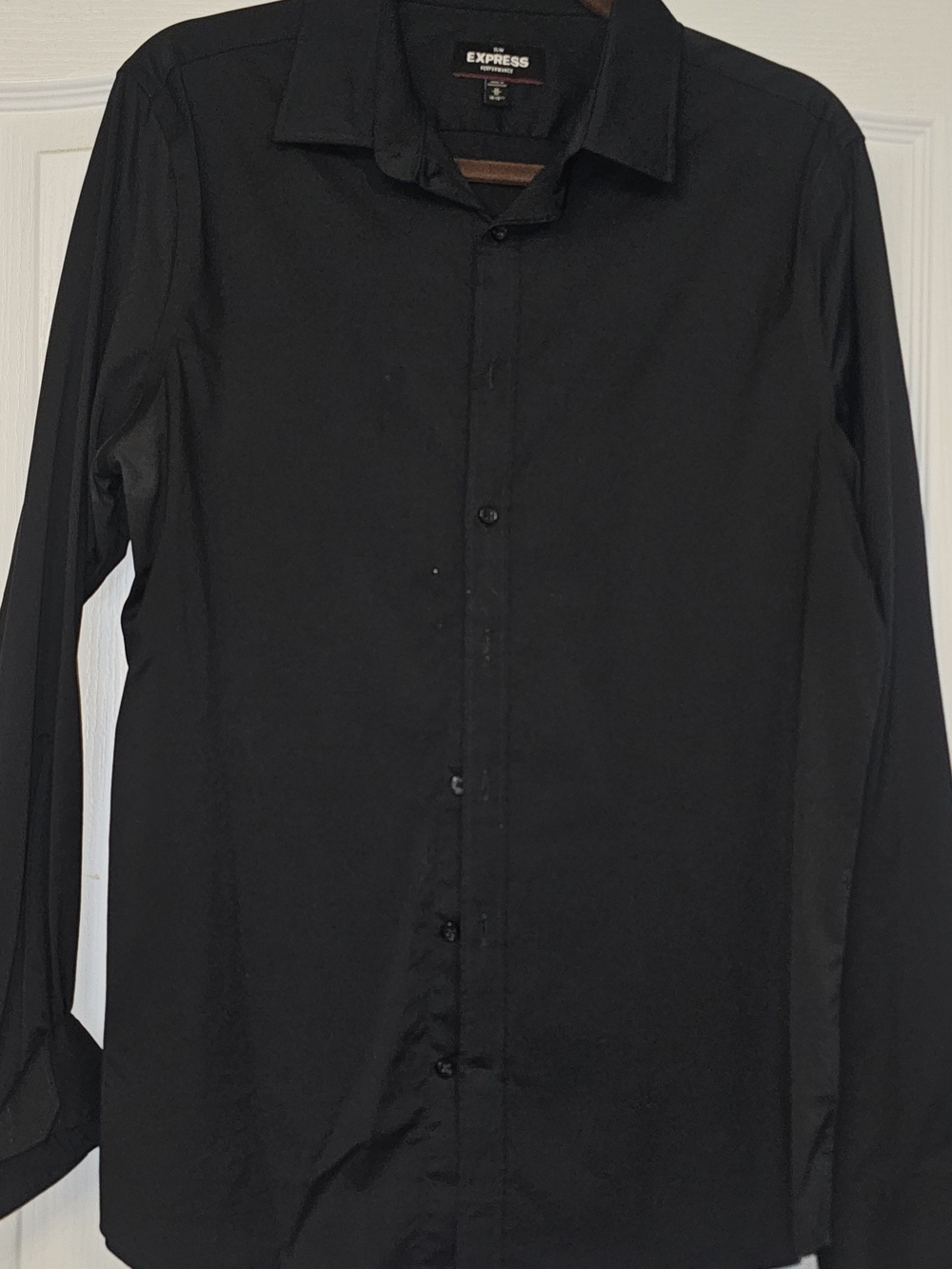 Express Men's Black Slim-Fit Dress Shirt